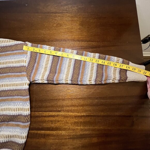 Brown Oversized Whimsigoth Sweater Granola Cottage Indie Boho Chunky Medium - Picture 8 of 9